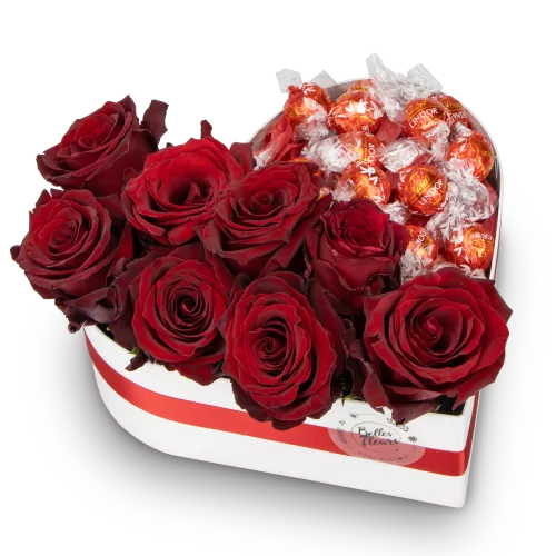 Box of flowers and candies